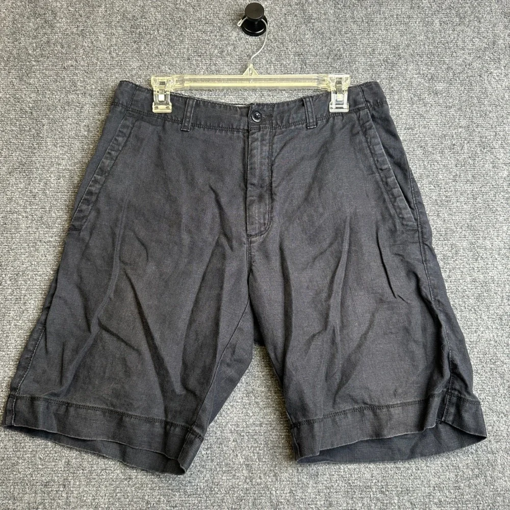 Banana Republic Linen Shorts Mens 32 Black Casual Summer Beach Lightweight 10